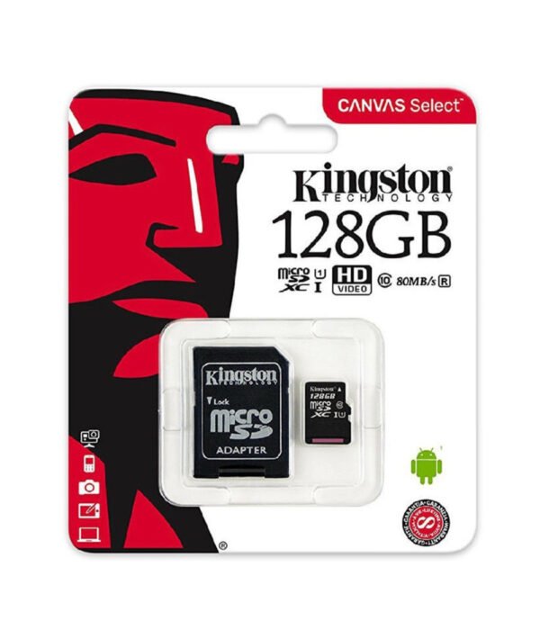MEMORY CARD MICRO SD/TRANSFLASH 128GB KINGSTON CLASSE 10 A1 SDCE/128GB