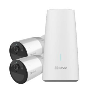 KIT 2 TELECAMERE DI VIDEOSORVEGLIANZA DA ESTERNO FHD EZVIZ A BATTERIA + BASE EZVCSBC1B2