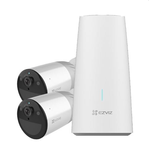 KIT 2 TELECAMERE DI VIDEOSORVEGLIANZA DA ESTERNO FHD EZVIZ A BATTERIA + BASE EZVCSBC1B2