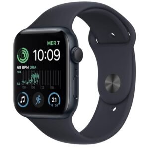 SMARTWATCH APPLE WATCH SE 2 44MM GPS ALLUMINIO MEZZANOTTE CON CINTURINO SPORT MEZZANOTTE M/L MXEK3QF/A