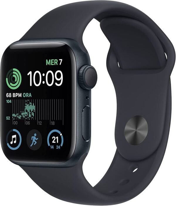 SMARTWATCH APPLE WATCH SE 2 40MM GPS ALLUMINIO MEZZANOTTE CON CINTURINO SPORT MEZZANOTTE M/L MXE93LL/A